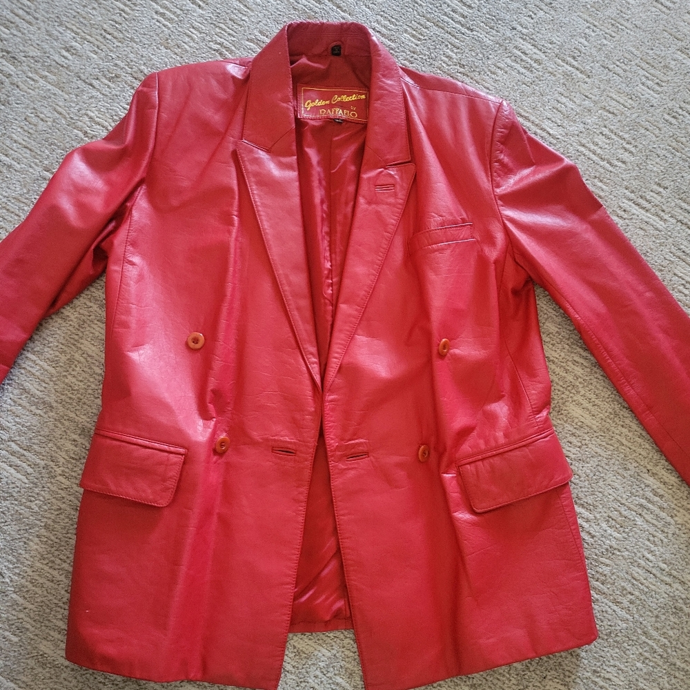 Vintage Golden Collection by Raffaelo Men's Red Leather Jacket